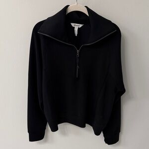 SPANX Black Quarter-Zip Pullover
